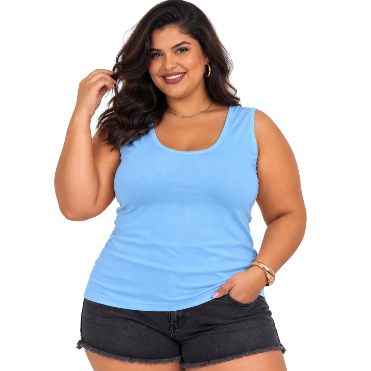 Regata Plus Size Viscolycra Al�a Larga Cores 2005.1A-CE